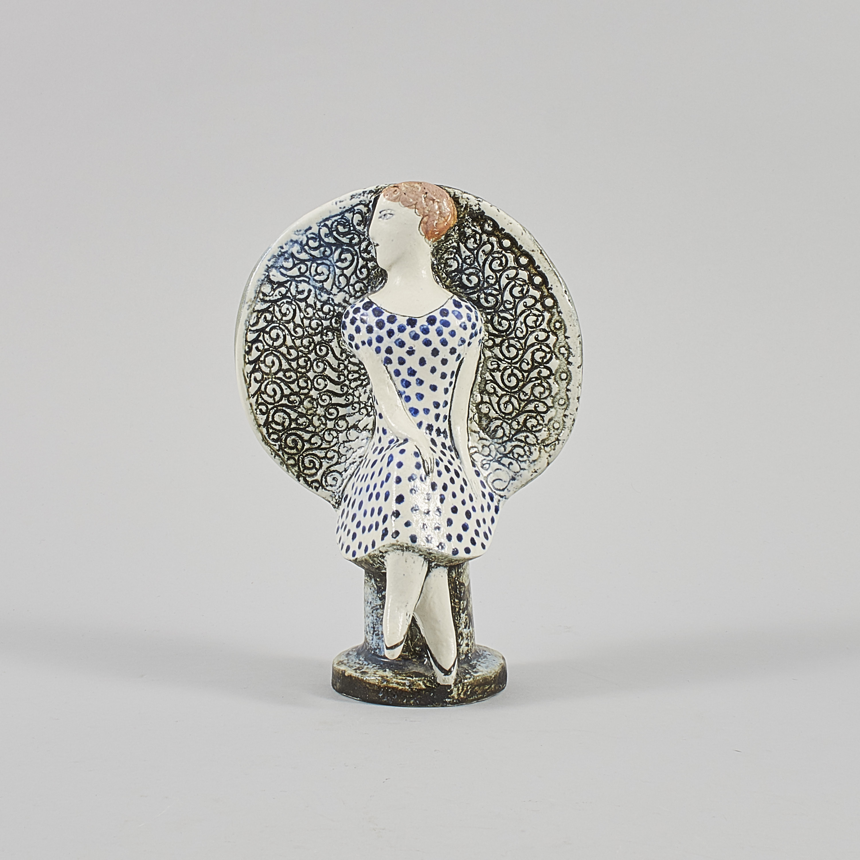 【500円引きクーポン】 Skulptur, Lisa Larson (f. 1931), Sverige. Kvinna i 置物